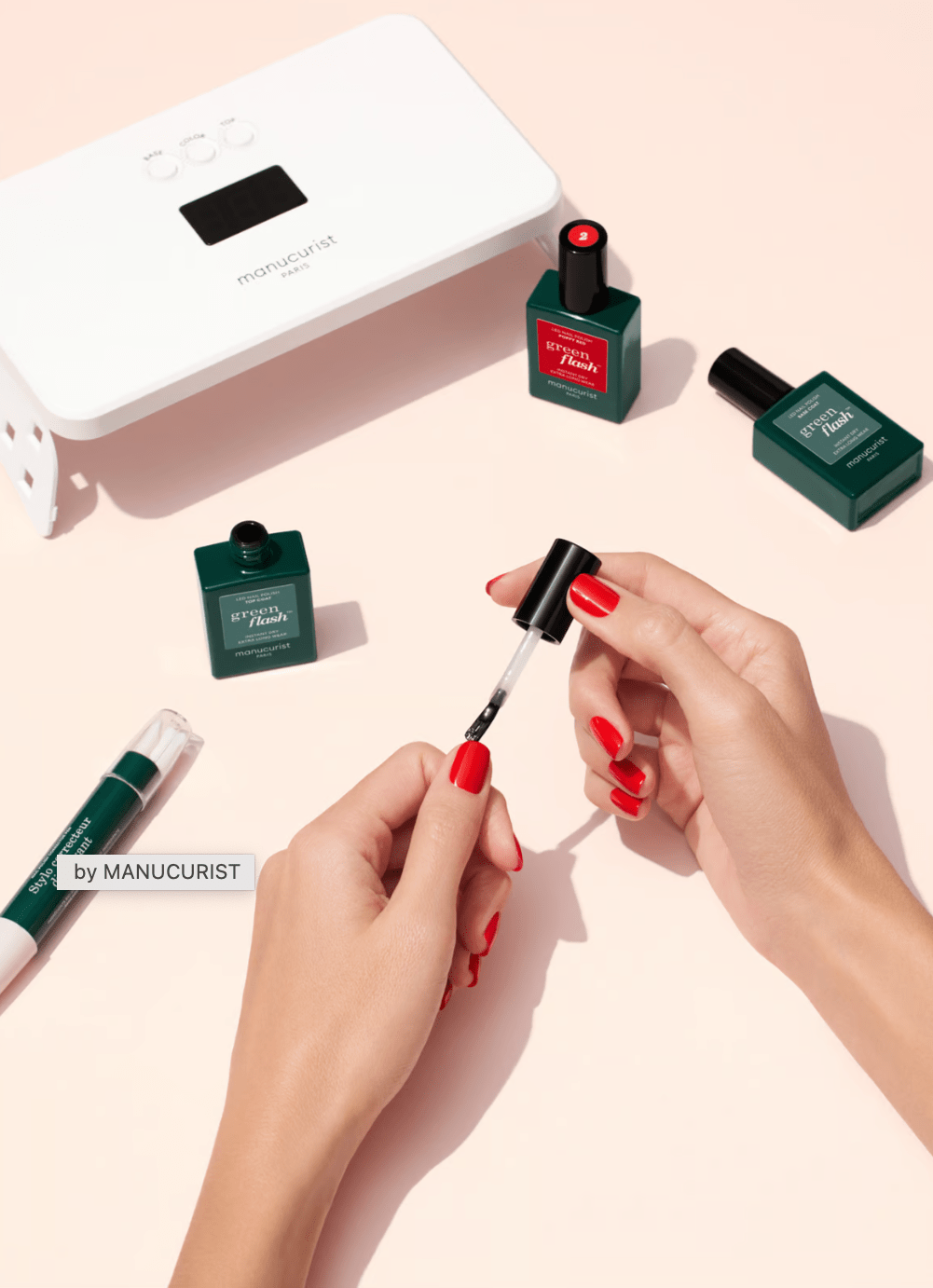 Manucurist nail polish Pro Green Flash Kit - Hortencia + Poppy Red