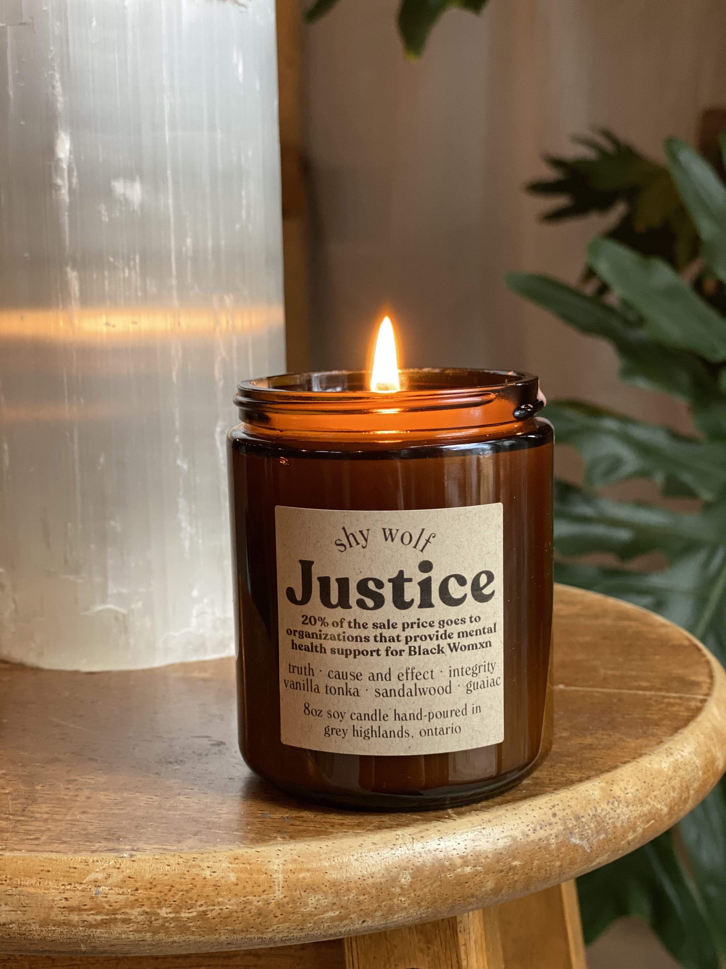 Shy Wolf Candle Justice