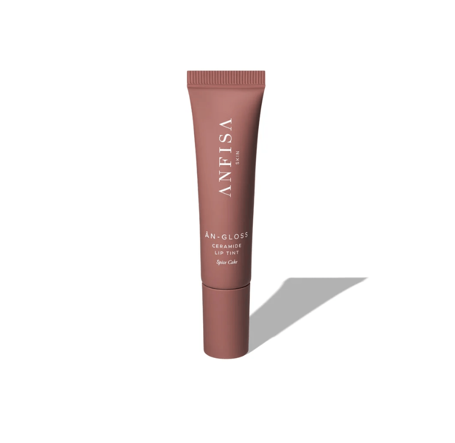 Anfisa Lip Protection Spice Cake - a sheer rosy brown ÂN-GLOSS Ceramide Lip Treatment