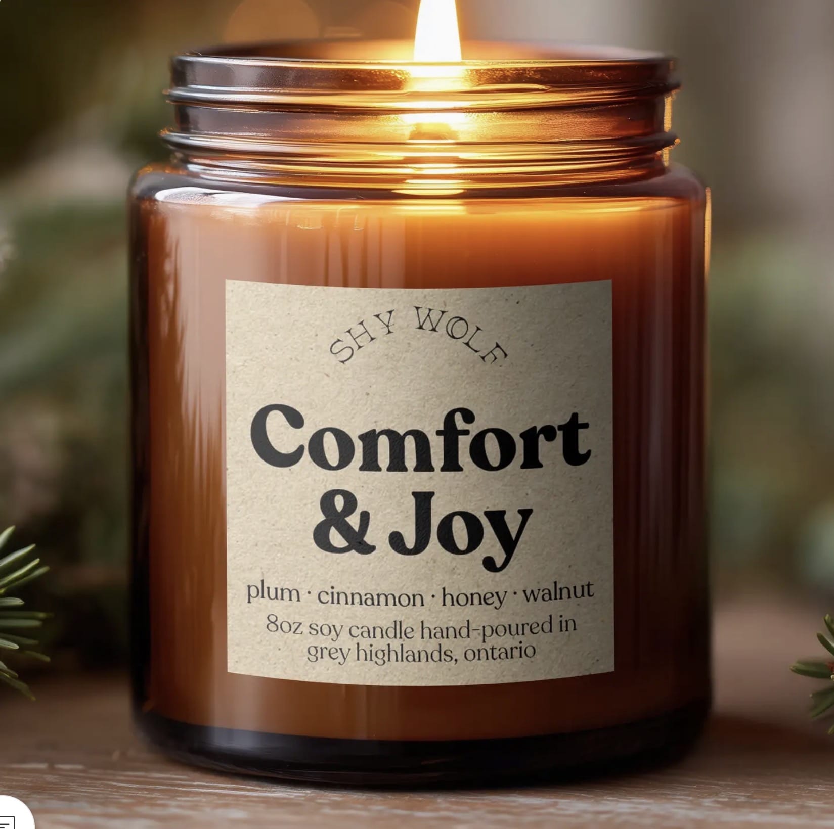 Shy Wolf Candle Comfort and Joy