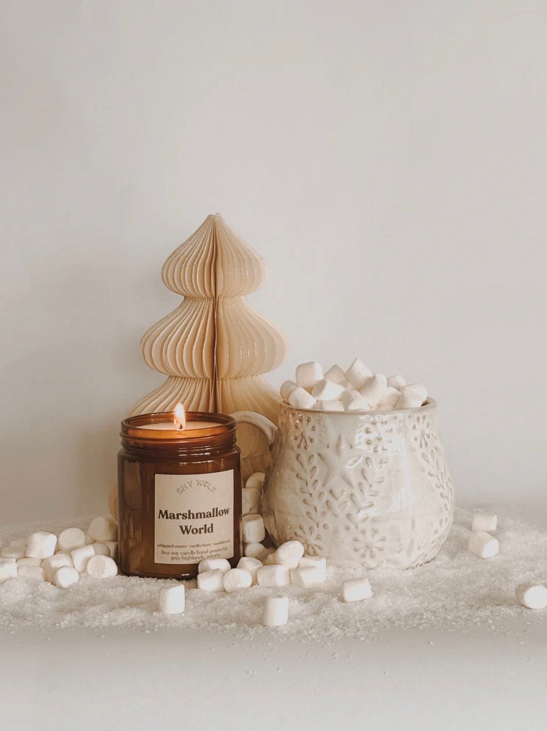 Shy Wolf Candle Marshmellow World