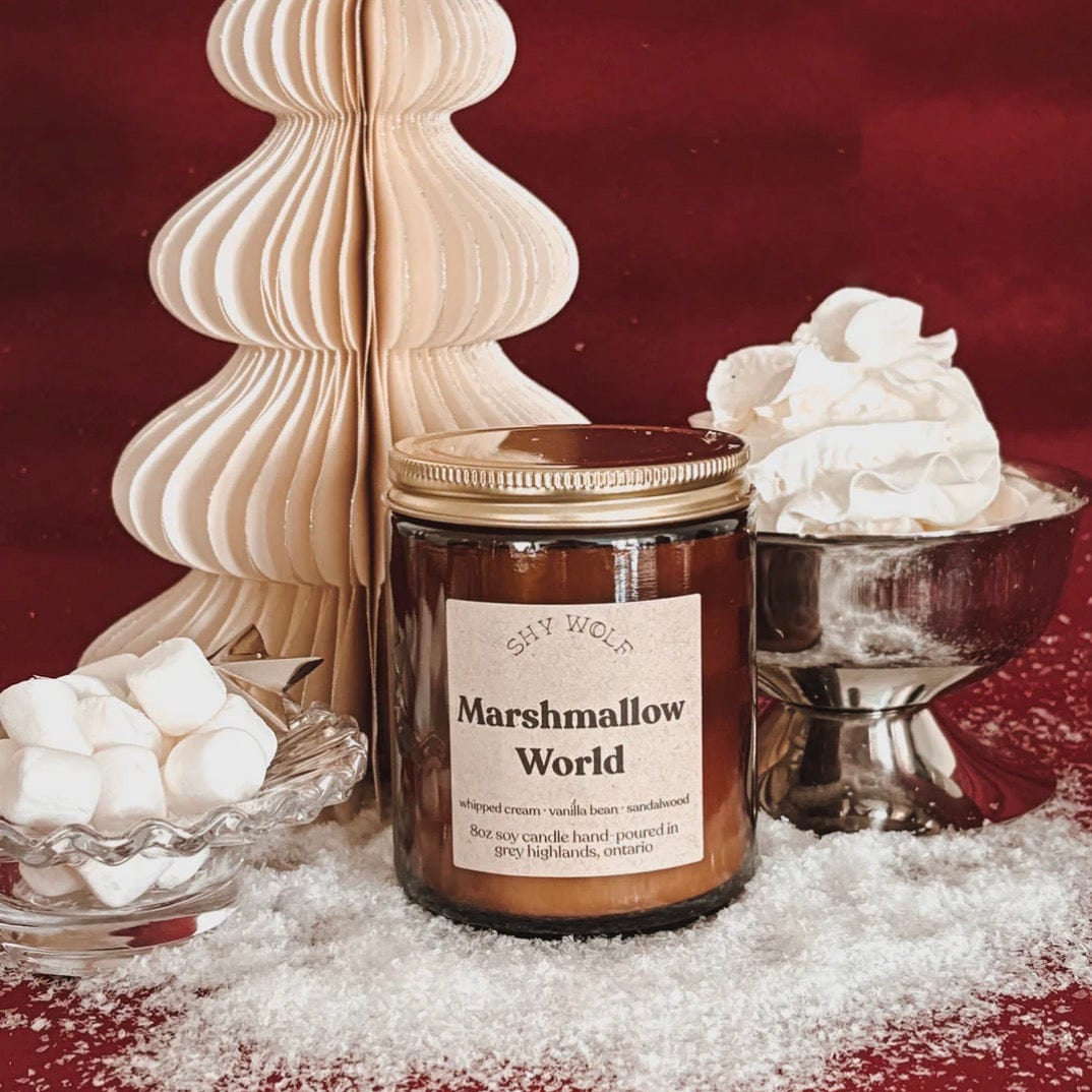 Shy Wolf Candle Marshmellow World