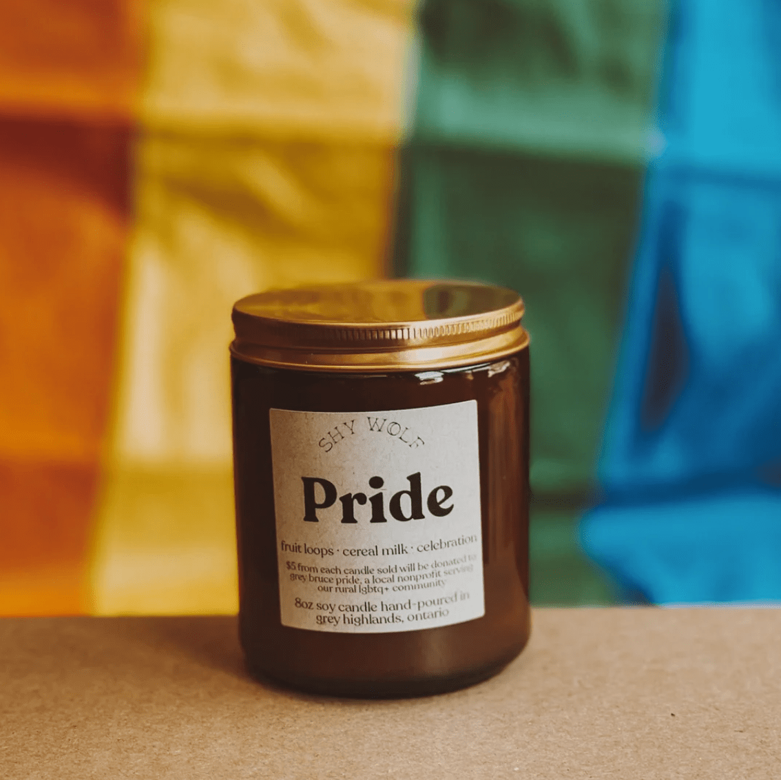 Shy Wolf Candle Pride