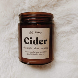 Myuz Makeup Artistry and Esthetics Cider Shy Wolf Candle